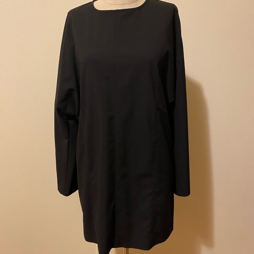 Zara Classic Black Long Sleeve Shift Dress